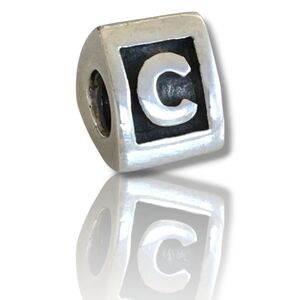 PANDORA Sterling Silver Alphabet Letter-C Bead Charm Retired 790323C
